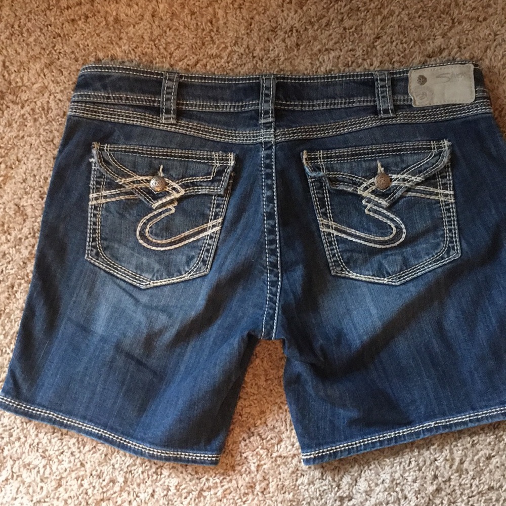 Silver”Suki Short Flap” Jean shorts